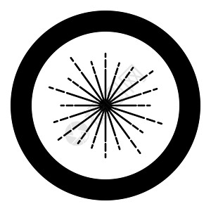 森伯斯特烟花射线径向射线光束线闪光釉耀斑星爆同心辐射线图标圆圈黑色矢量插图平面样式图像图片