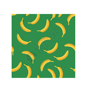 绿色背景上的香蕉矢量图案图片