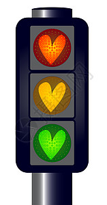 爱心电灯运输艺术品绘画路标绿灯插图交通管制艺术停车图片
