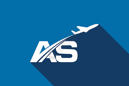带有航空标志设计的首字母 A 和航空公司观光货物天空标识蓝色商业刻字直升机身份图片