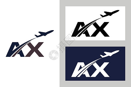 飞机设计带有航空标志设计的首字母 A 和商业旅游送货飞机场船运航空公司速度蓝色航班天空设计图片