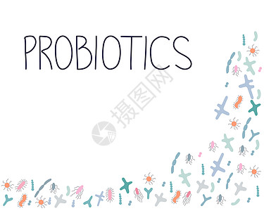 具有良好微生物和益生菌注释的背景图片