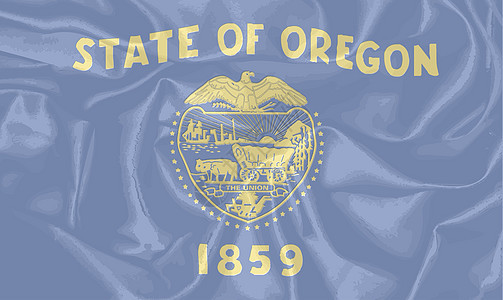 俄勒冈州丝绸旗帜地理插图艺术绘画艺术品背景图片