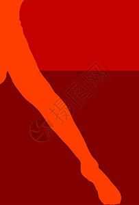 红腿绘画红色背景插图剪影舞蹈家女士图片