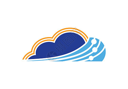 数字技术云标志设计标志矢量插图计算公司商业网络服务器下载收藏标识云计算蓝色图片