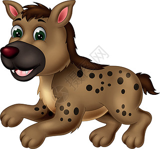 棕色鬣狗卡通图片