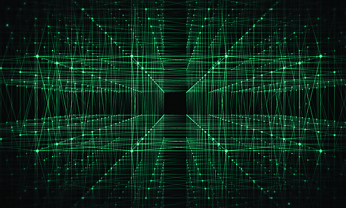 抽象网格结构背景 数字业务网络技术 透视线演示概念矩阵科学电子创新插图蓝色电脑基准全球商业图片