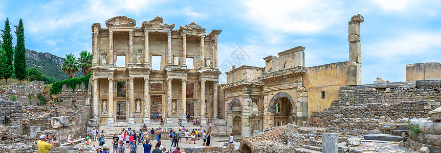 土耳其 古代Ephesus的Celsus图书馆旅行街道建筑石头旅游废墟博物馆城市火鸡地方图片