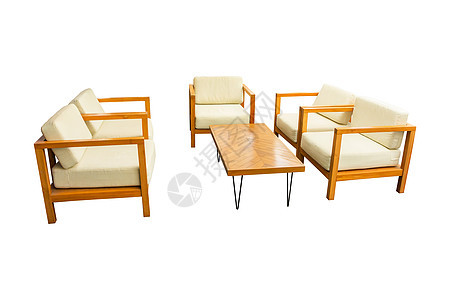 沙发和枕头家具在白色背景上被隔离房间织物家庭装饰座位长椅闲暇奢华工作室风格图片