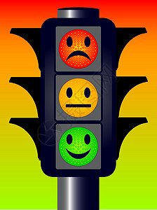 面电灯路标卡通片信号乐趣红色笑脸绿色琥珀色橙子交通图片