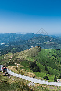 比利牛斯大西洋的Rhune山高度野生动物旅行植物群远足闲暇全景森林爬坡悬崖图片