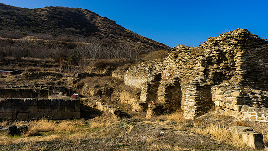 古代阿马齐市的废墟建筑学首都爬坡旅行大教堂图片