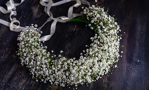 Gypsophila 惊慌的鲜花在新娘概念中礼物周年展示植物群卡片花圈花环婚礼花束问候语图片