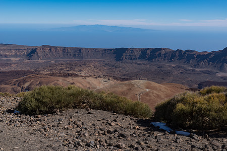 从火山查看 带固化编队假期天空公园火山口国家石头远足全景首脑图片