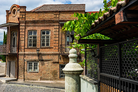 第比利斯夏季时间明信片建筑学旅游建筑街景街道城市景观阳台雕刻图片