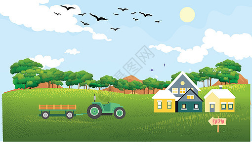 农场视图天空彩虹风格橙子蔬菜速度织物中音卡片青年图片