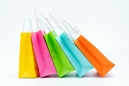 连续站立的多彩购物袋销售消费者商品奖金广告粉色零售红色商业绿色图片