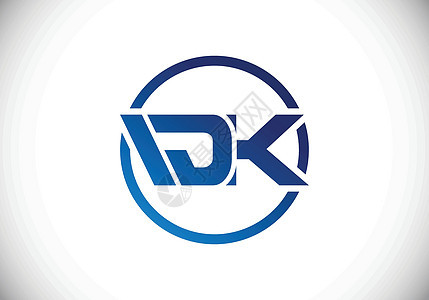 DK 初始字母标志设计创意现代字母矢量图标标志插图背景图片