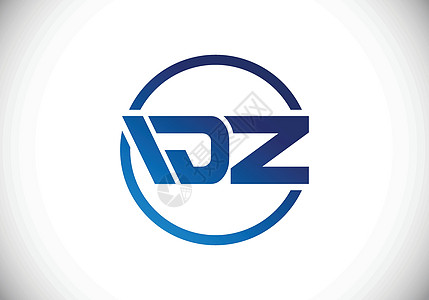 DZ 初始字母标志设计创意现代字母矢量图标标志插图图片