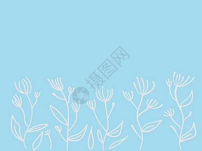 蓝色背景上有白色蒲公英的复古图标 抽象的自然背景 夏季植物 蒲公英图标 天蓝色 植物矢量复古它制作图案图片