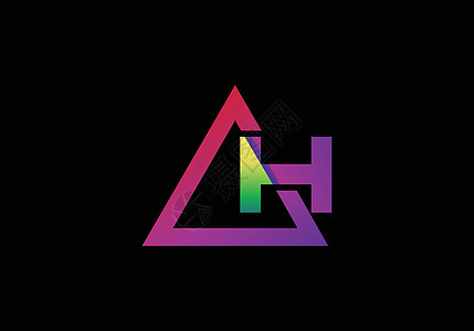 色彩鲜艳的三角形中的印刷字母 H背景图片