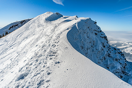 斯诺肖在阿拉高的霍赫格拉特巡演冰川滑雪太阳全景季节场地顶峰森林场景农村图片