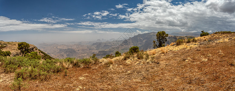 埃塞俄比亚 非洲Semien或Simien山地平线顶峰荒野探险家精髓冒险天空全景吸引力旅游图片