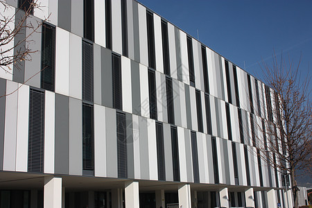 意大利公立医院医疗机构位于托斯卡纳北部的一栋建筑中 由灰白色和黑色垂直矩形纹理制成入口治愈诊所情况民众临床药品全景帮助建筑学背景图片