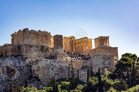 Areopagus山希腊雅典旅游寺庙蓝色大理石旅行纪念碑废墟遗产文化历史性图片