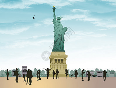 自由雕像的插图背景图片