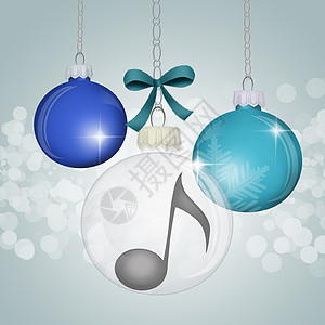 新年音乐会圣诞舞会装饰音乐会新年庆典音符插图背景