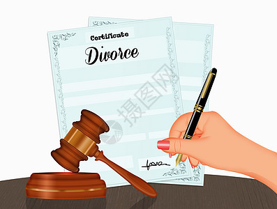 在离婚惯例法令上签字图片