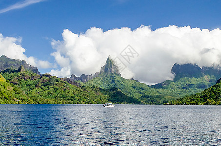 法属波利尼西亚热带海滩旅行海岸旅游海浪晴天假期海景支撑天堂海洋图片