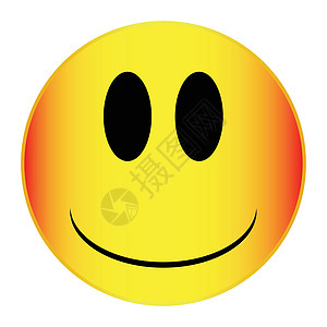 脸红微笑按钮孤立的徽章幸福黄色卡通片艺术情感快乐艺术品笑脸绘画图片