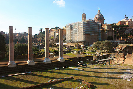 罗马和在帝国论坛中美丽的历史细节古董纪念碑考古旅行教会遗产首都城市寺庙历史性图片
