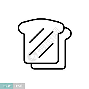 BreadToast 矢量图标 快餐标志面包早餐食物粮食脆皮营养午餐小吃小麦插图图片