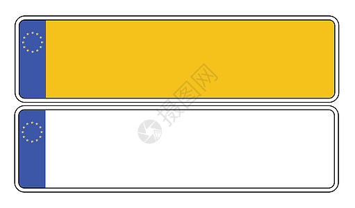 欧盟前线和白白的落后空白数字平板汽车插图许可脱欧绘画车辆联盟盘子艺术执照图片