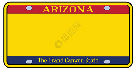 亚利桑那州州牌照旗帜绘画盘子插图艺术品艺术数字汽车空白车辆图片