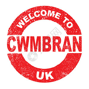 欢迎来到英国Cwmbran商业绘画插图徽章标签艺术品红色广告艺术城市图片
