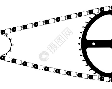 自行车链艺术品力量插图黑与白牙齿艺术驱动齿轮比率驾驶图片