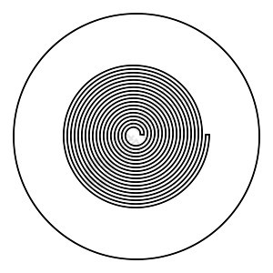 圆形轮廓黑色矢量插图平面样式图像中的螺旋螺旋环流图标图片