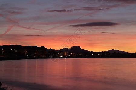 城市日落Denia 的日落背景