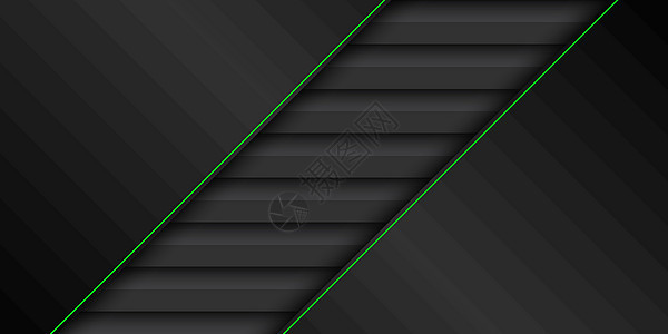 黑色和绿色现代材料设计背景矢量抽象宽屏背景企业模板为您的业务图片