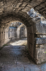 土耳其Miletus 古代城市和剧院火鸡石头时期历史旅游废墟殖民化建筑古董圣道图片