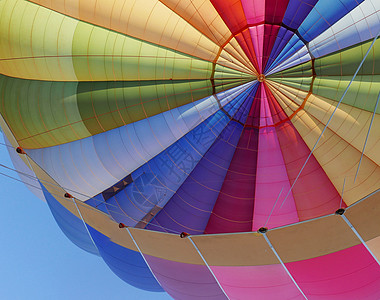 卢斯村上方高空的热气球飞行帆布旅行荒野洗礼薰衣草天空全景赭石旅游图片