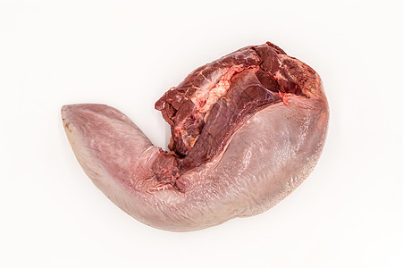 新鲜牛肉舌的顶部视图图片