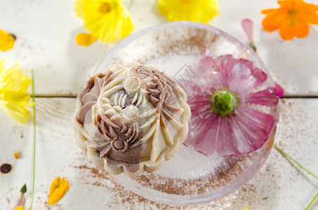 秋月蛋糕盘子文化食物传统甜点灯笼蛋黄黄色庆典节日图片