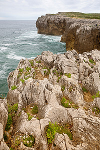 普里雅布丰斯支撑海洋旅行石头风暴优先权戏剧性悬崖海岸波浪图片