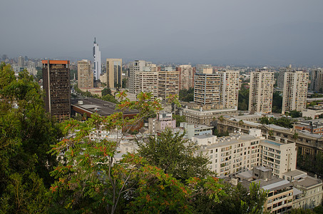 智利圣地亚哥 圣露西亚山丘社区房子摩天大楼植被首都房屋家园风光村庄种群图片