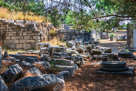 古希腊城土耳其西海岸的普里内世界史遗产古城时期废墟吸引力火鸡建筑学文化历史图片